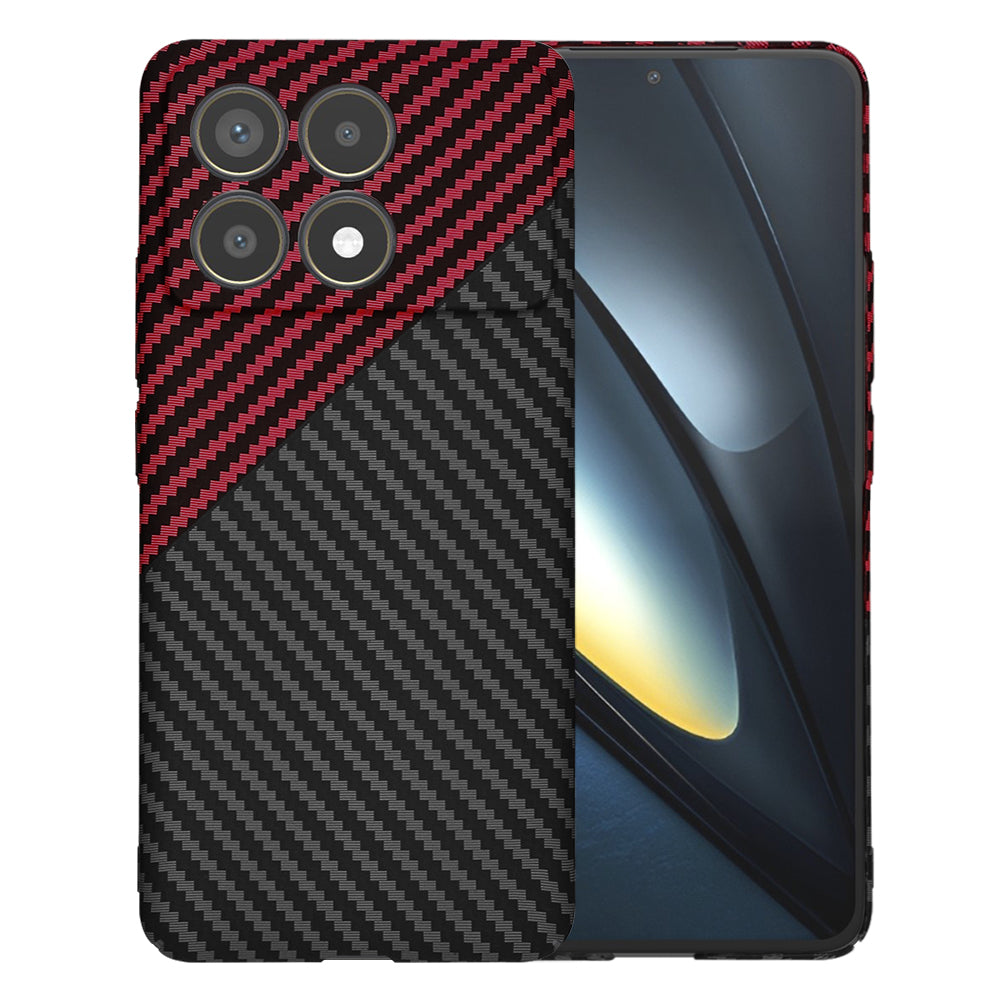 Coque pour Xiaomi Poco F6 Pro, Techsuit, Carbonite FiberShell, Noir Rouge
