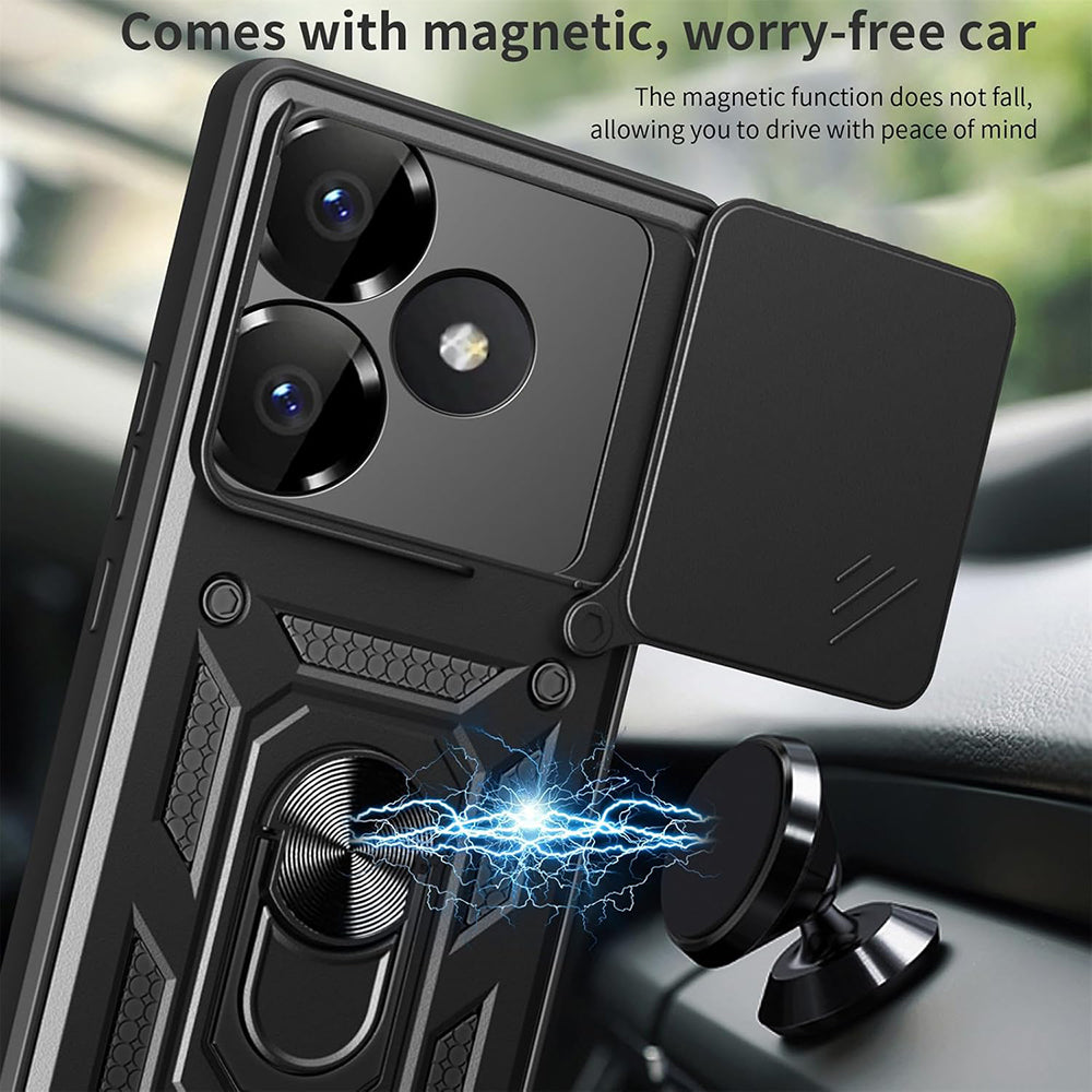 Custodia per Xiaomi Poco F6, Techsuit, CamShield, Nera