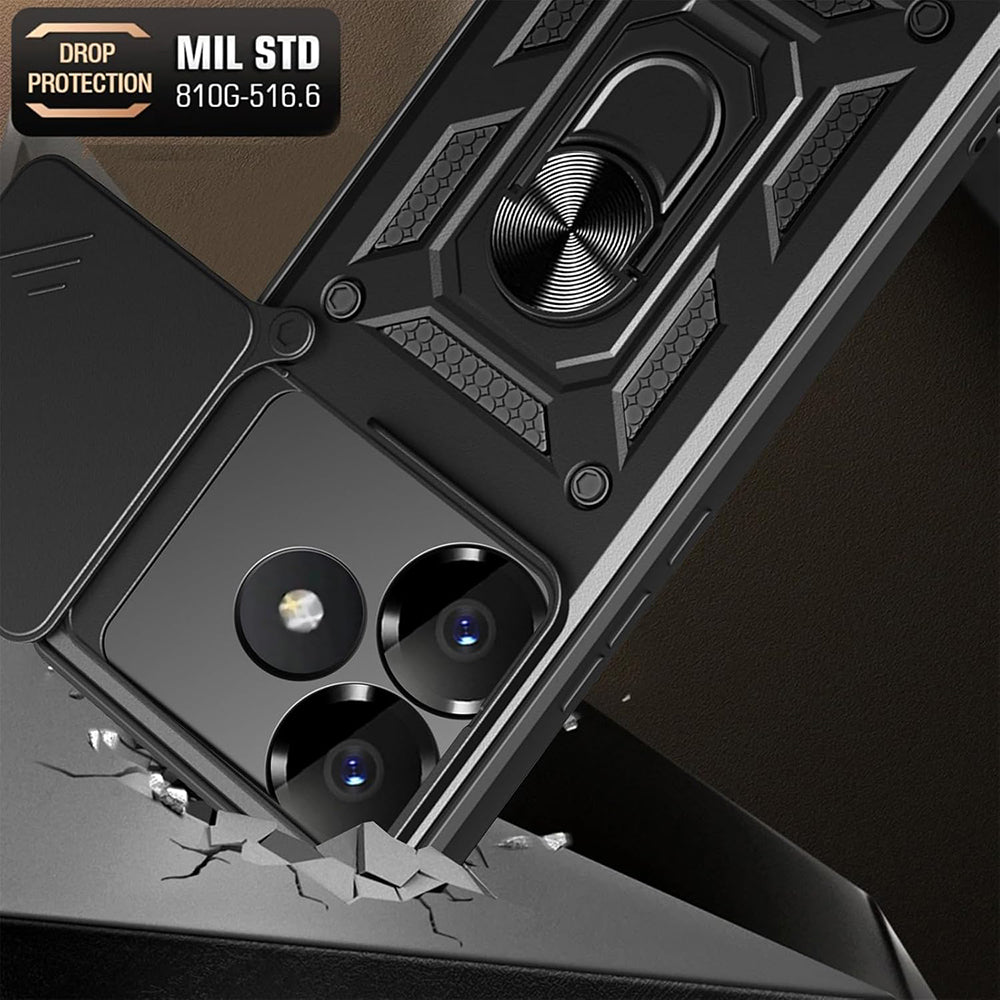 Custodia per Xiaomi Poco F6, Techsuit, CamShield, Nera
