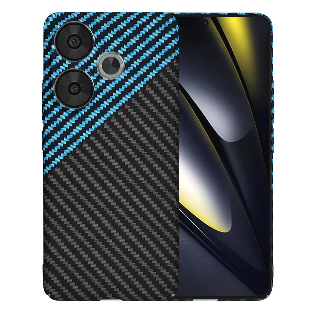 Custodia per Xiaomi Poco F6, Techsuit, Carbonite FiberShell, Blu