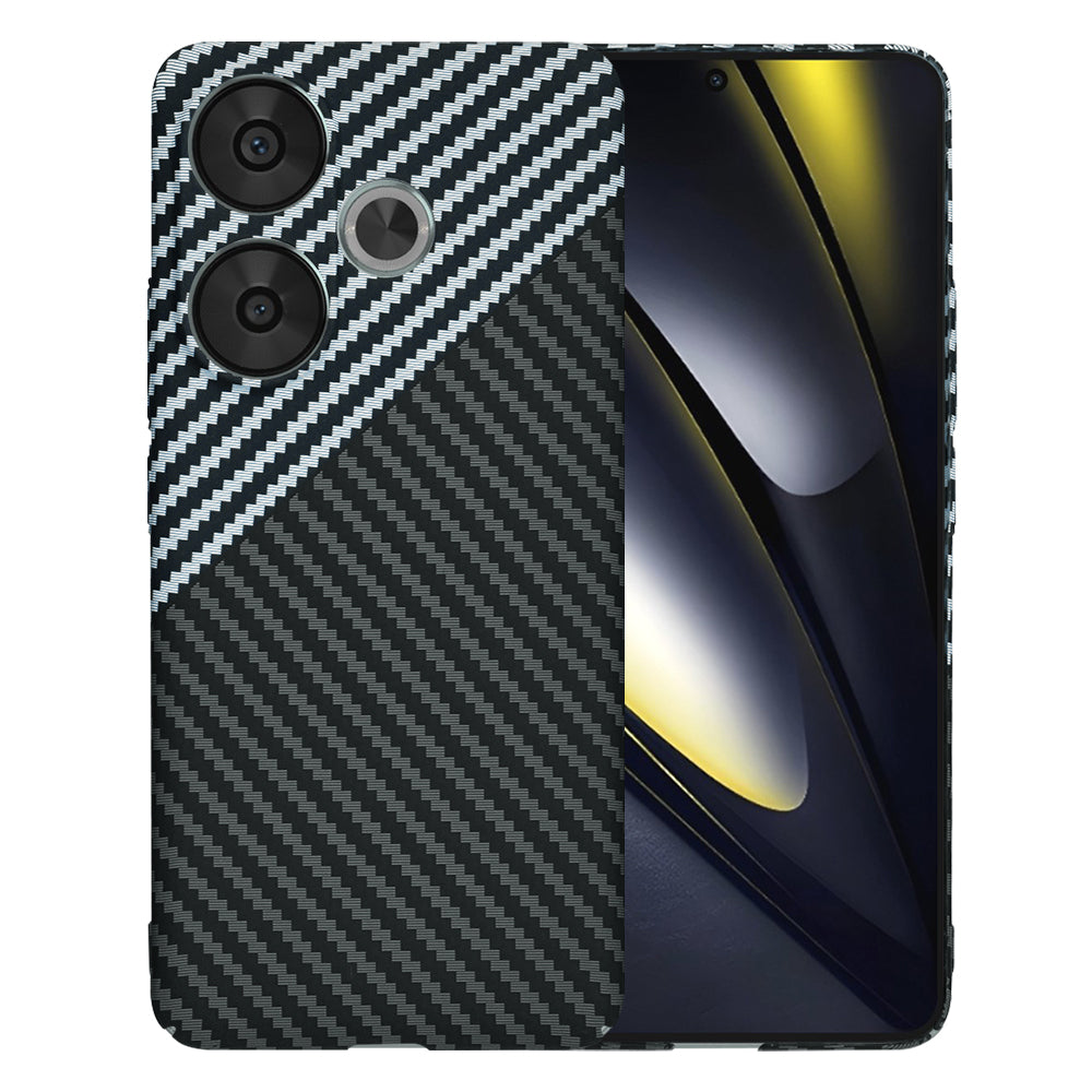 Custodia per Xiaomi Poco F6, Techsuit, Carbonite FiberShell, Nero Grigio