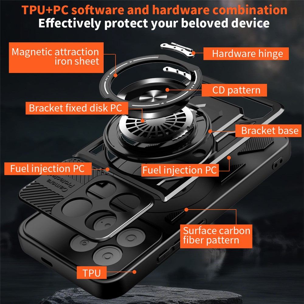 Custodia per Xiaomi Poco F8 Pro, Techsuit, RuggedCam, Nera