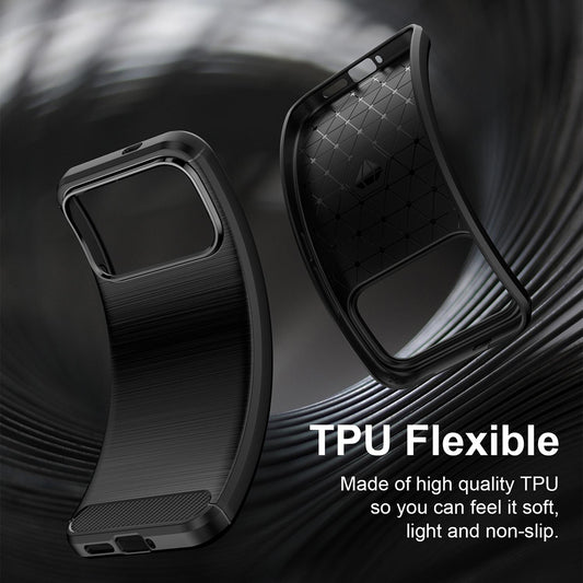 Hülle für Xiaomi Poco F9 Ultra, Techsuit, Carbon, Schwarz