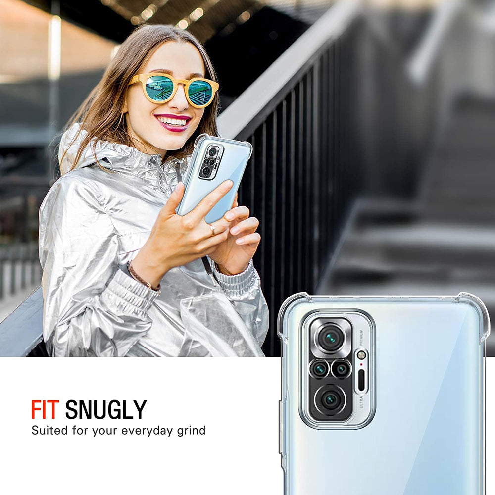 Custodia per Xiaomi Poco M5s / Redmi Note 10S / Note 10, Techsuit, Shockproof Clear, Trasparente