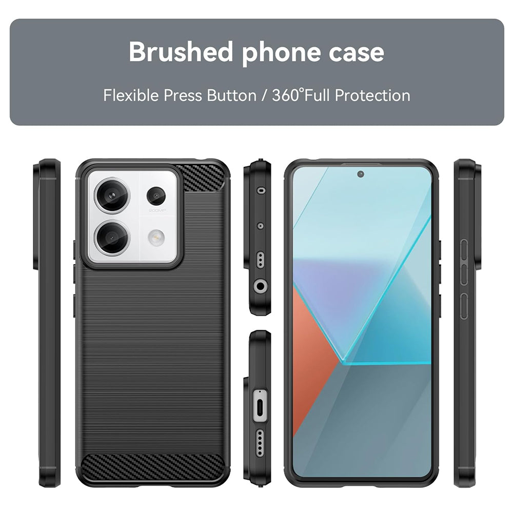 Custodia per Xiaomi Poco X6 / Note 13 Pro 5G, Techsuit, Carbonio, Nera