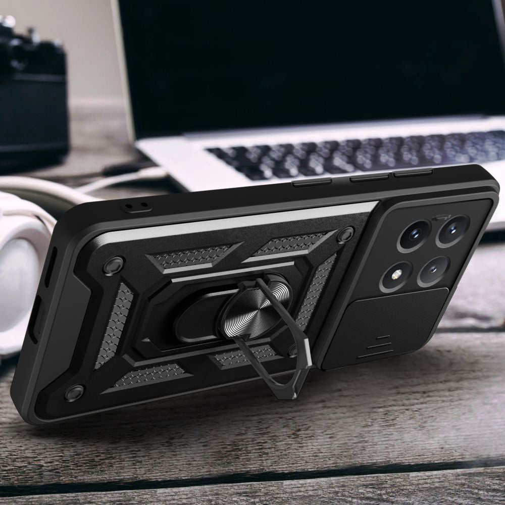 Custodia per Xiaomi Poco X6 Pro, Techsuit, CamShield, Nera