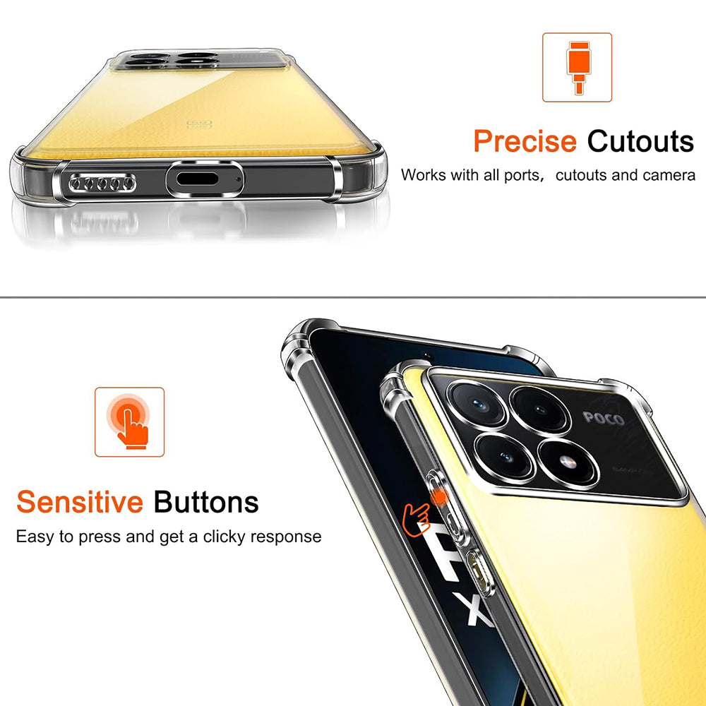 Coque pour Xiaomi Poco X6 Pro, Techsuit, Anti-choc Claire, Transparente
