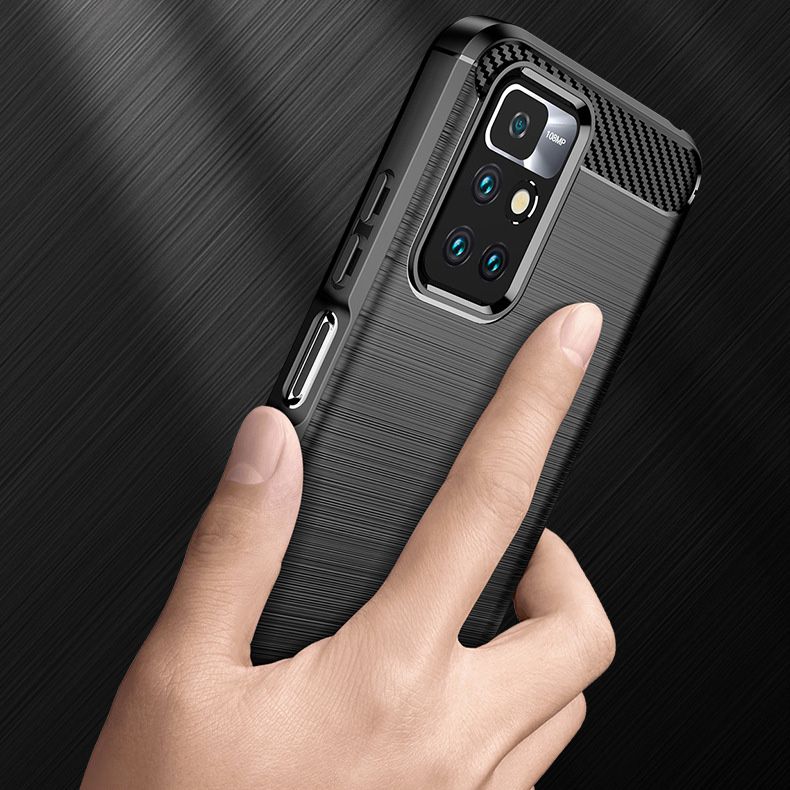 Custodia per Xiaomi Redmi 10 2022 / 10 (2021), Techsuit, Carbonio, Nera