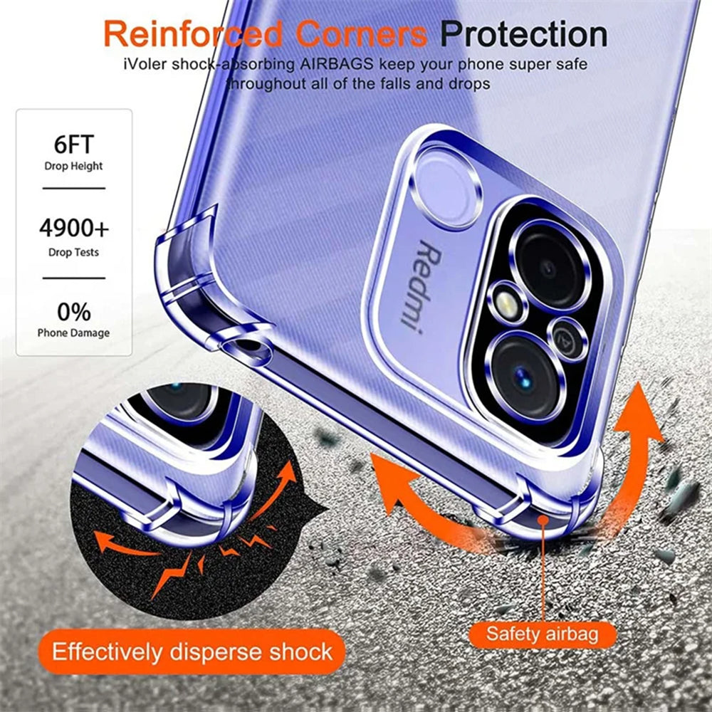 Custodia per Xiaomi Redmi 12C, Techsuit, Shockproof Clear, Trasparente