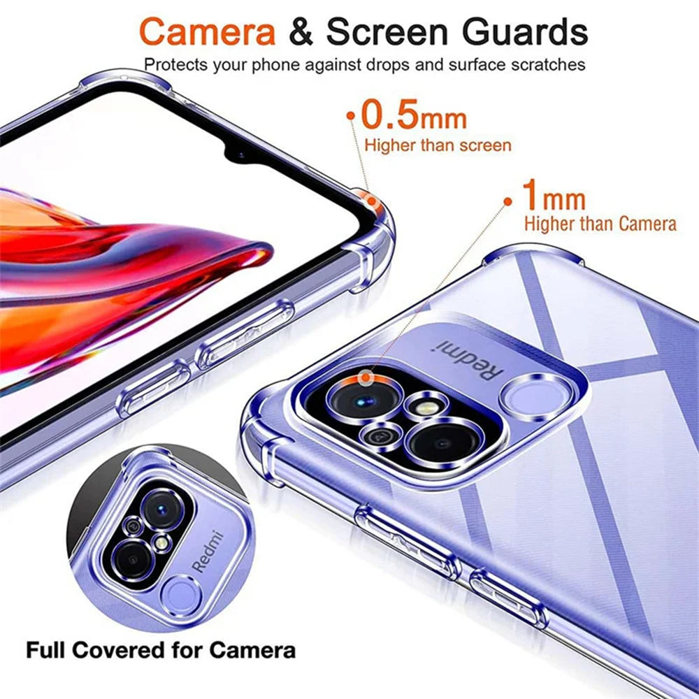 Custodia per Xiaomi Redmi 12C, Techsuit, Shockproof Clear, Trasparente
