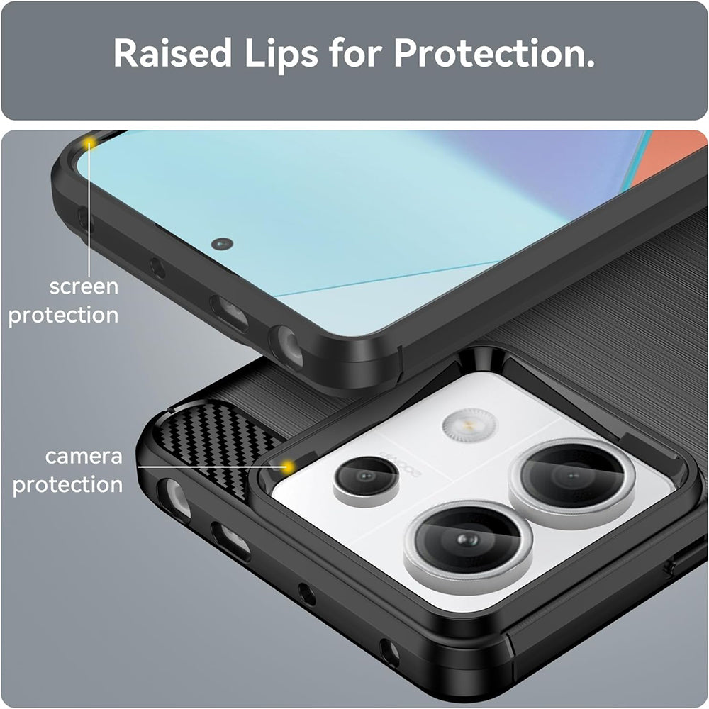 Custodia per Xiaomi Redmi 13C 5G / 13C / Poco C65, Techsuit, Carbonio, Nera