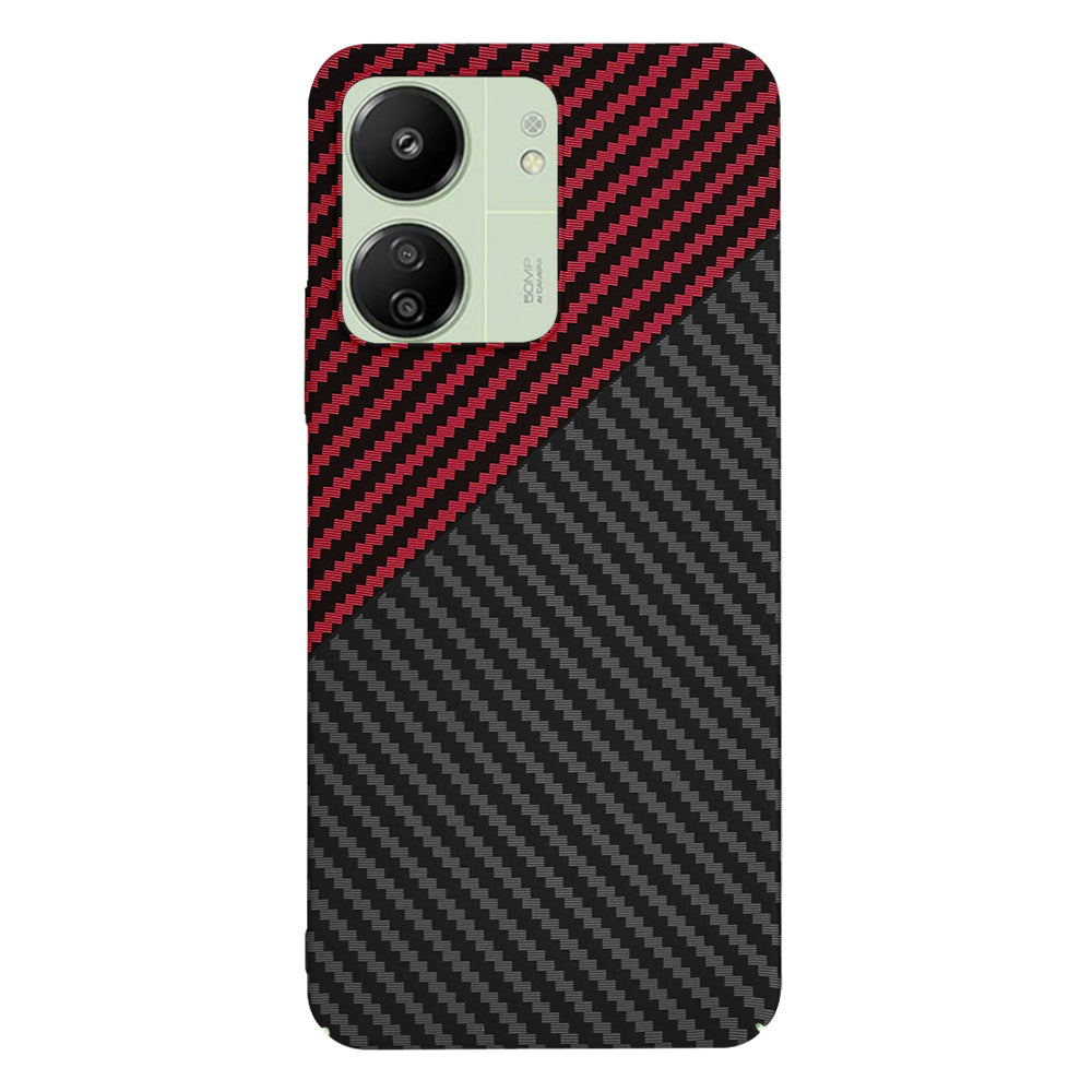 Custodia per Xiaomi Redmi 13C 5G / 13C / Poco C65, Techsuit, Carbonite FiberShell, Nero Rosso