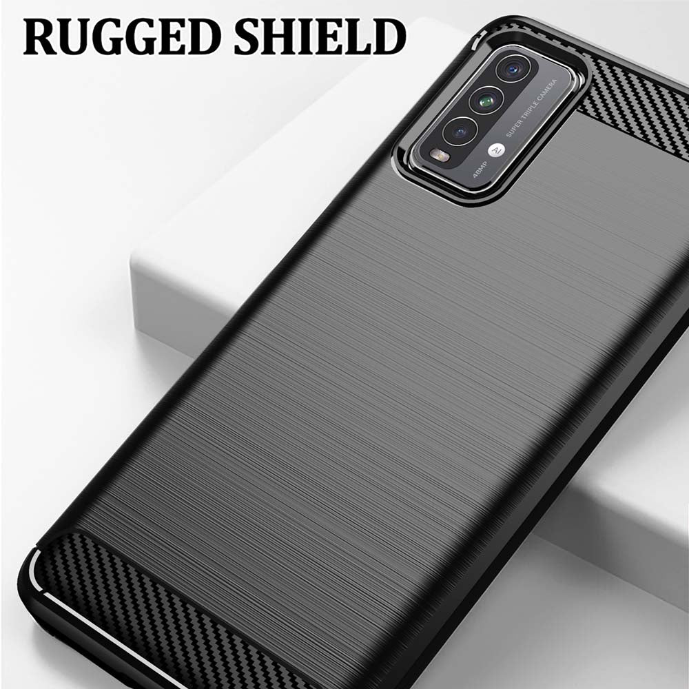 Custodia per Xiaomi Redmi 9 Power / 9T, Techsuit, Carbonio, Nera
