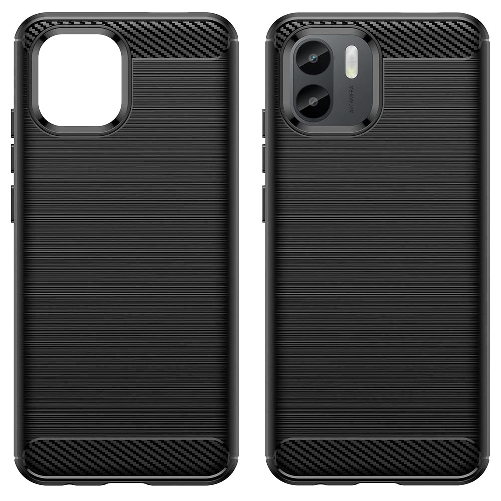 Custodia per Xiaomi Redmi A2+ / A1+, Techsuit, Carbonio, Nera
