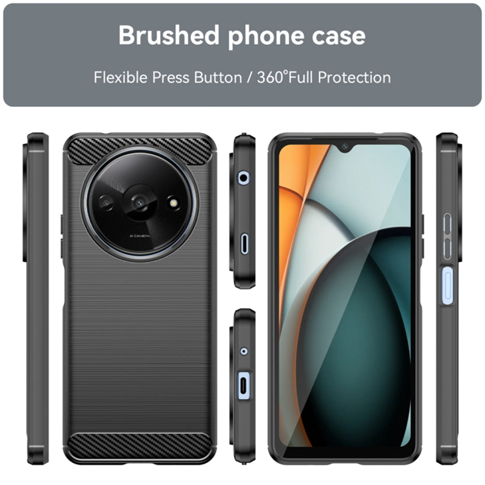 Custodia per Xiaomi Redmi A3x / A3, Techsuit, Carbonio, Nera