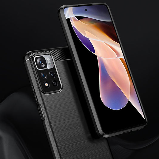 Custodia per Xiaomi Redmi Note 11 Pro+ 5G, Techsuit, Carbonio, Nera