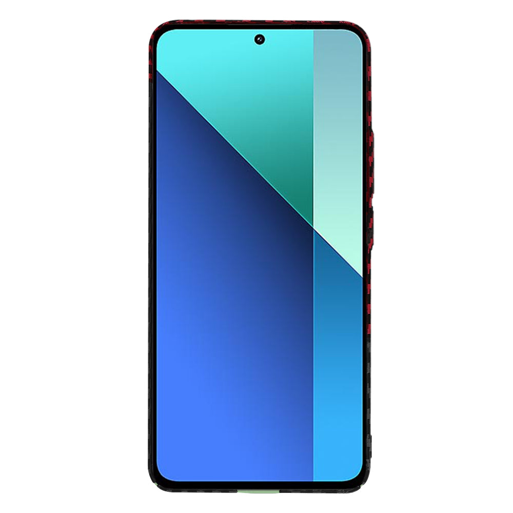 Custodia per Xiaomi Redmi Note 13 4G, Techsuit, Carbonite FiberShell, Nero Rosso