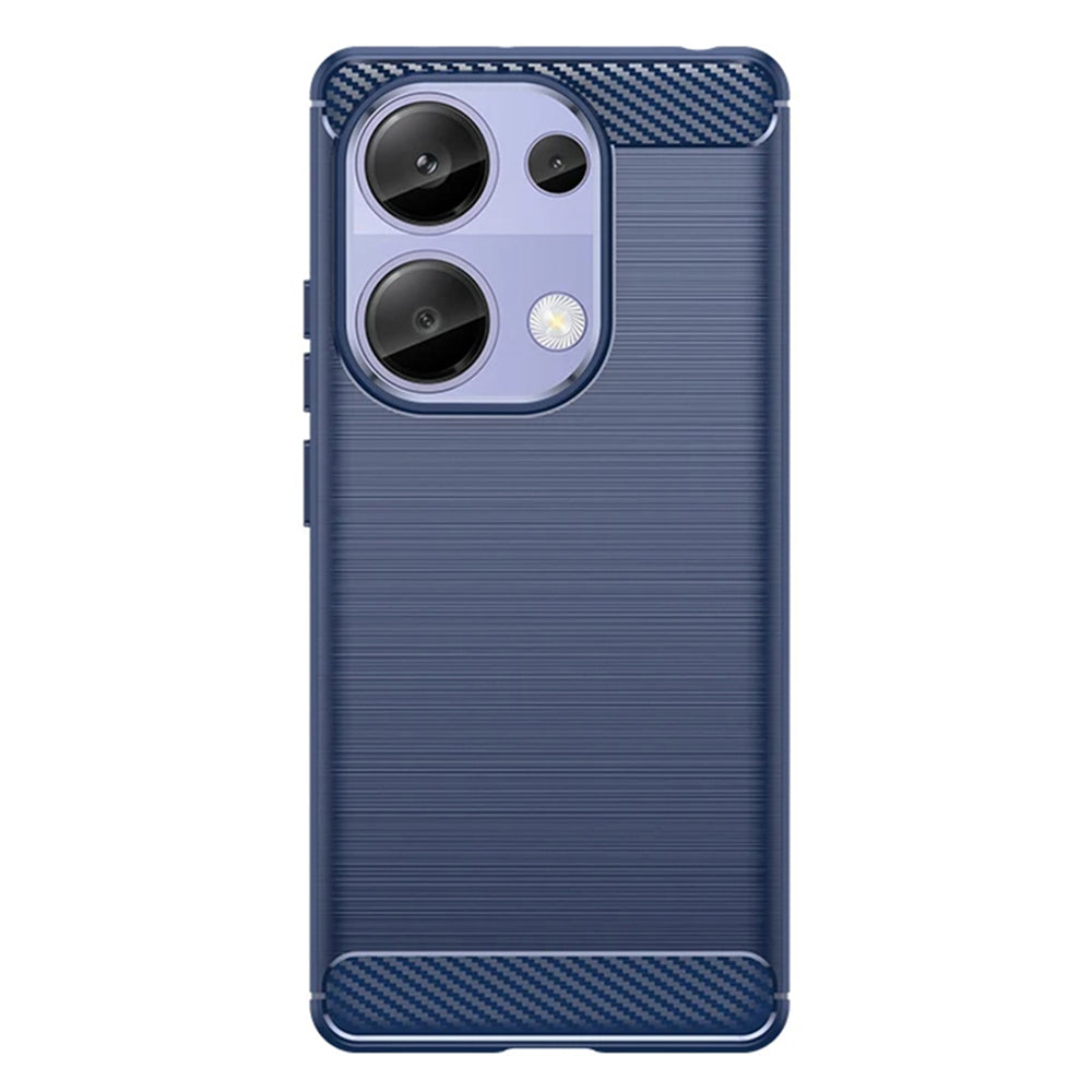 Custodia per Xiaomi Redmi Note 13 Pro 4G / Poco M6 Pro 4G, Techsuit, Carbonio, Blu
