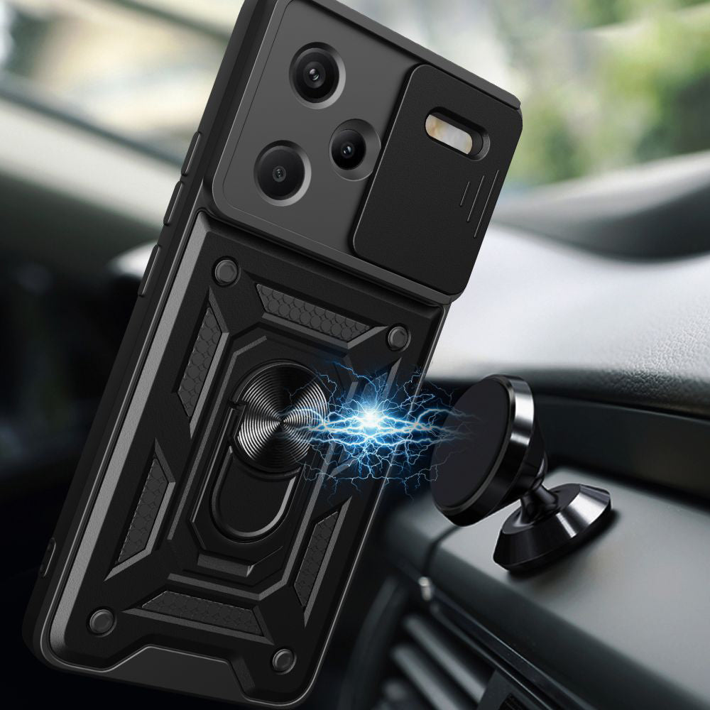 Custodia per Xiaomi Redmi Note 13 Pro+, Techsuit, CamShield, Nera