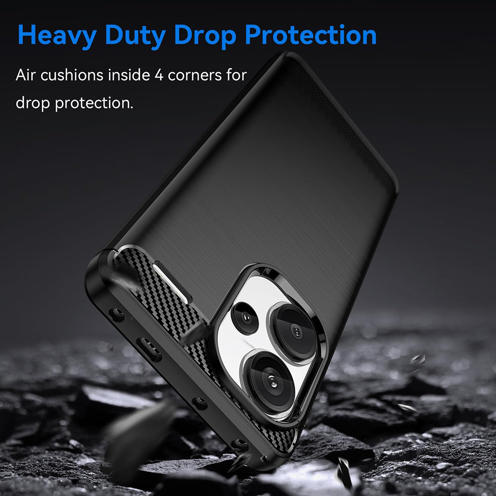 Custodia per Xiaomi Redmi Note 13 Pro+, Techsuit, Carbonio, Nera