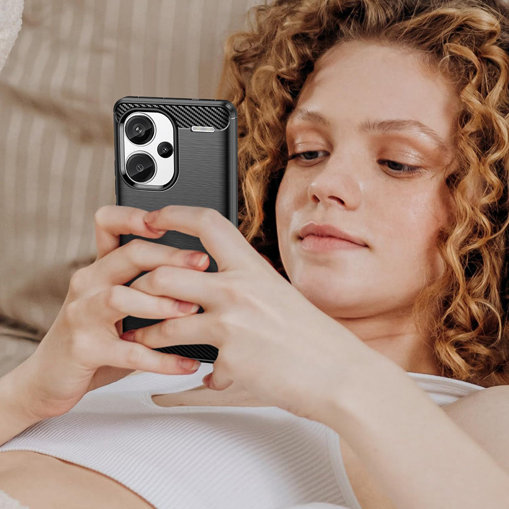 Custodia per Xiaomi Redmi Note 13 Pro+, Techsuit, Carbonio, Nera