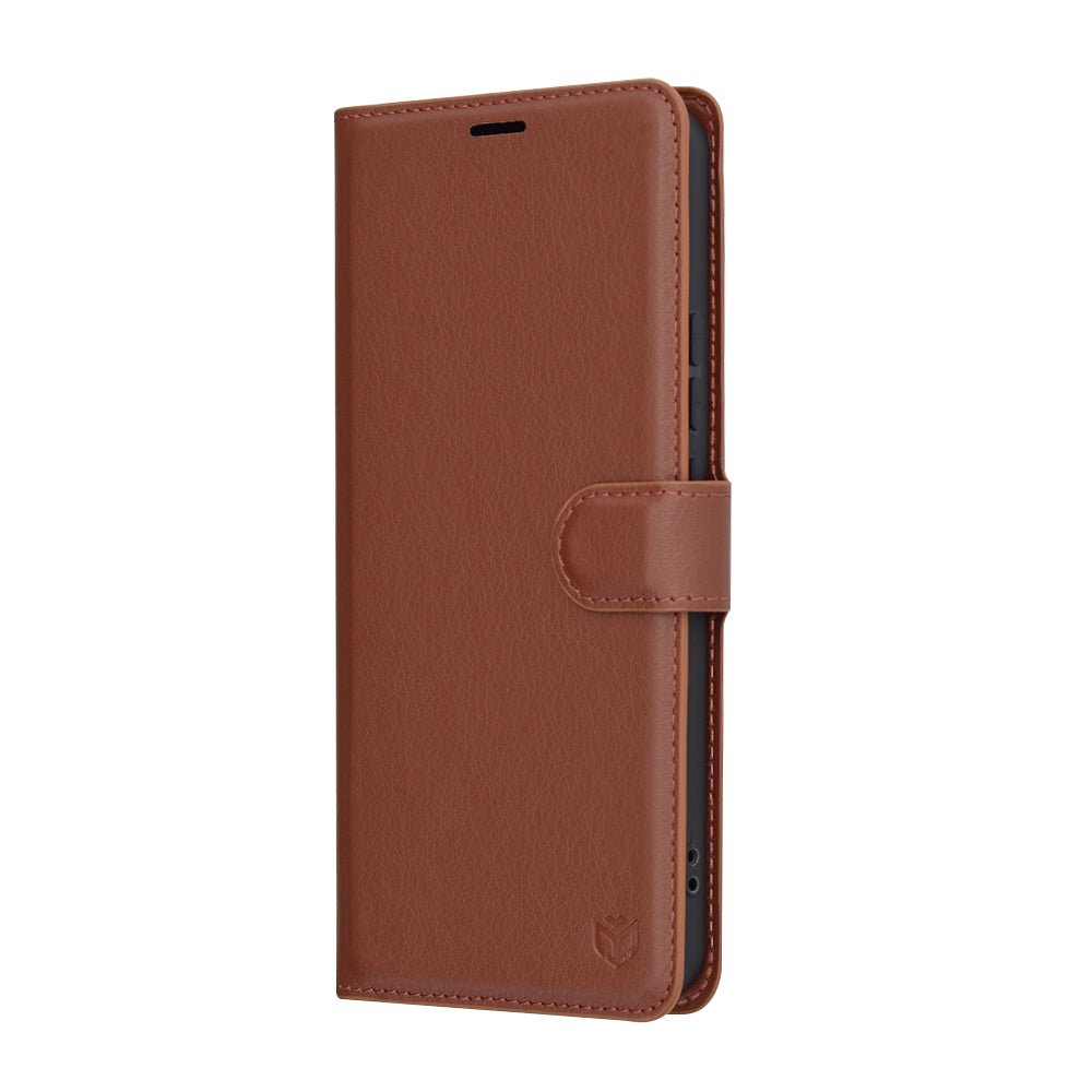 Custodia per Xiaomi Redmi Note 14 4G (Regionale), Techsuit, Leather Folio, Marrone