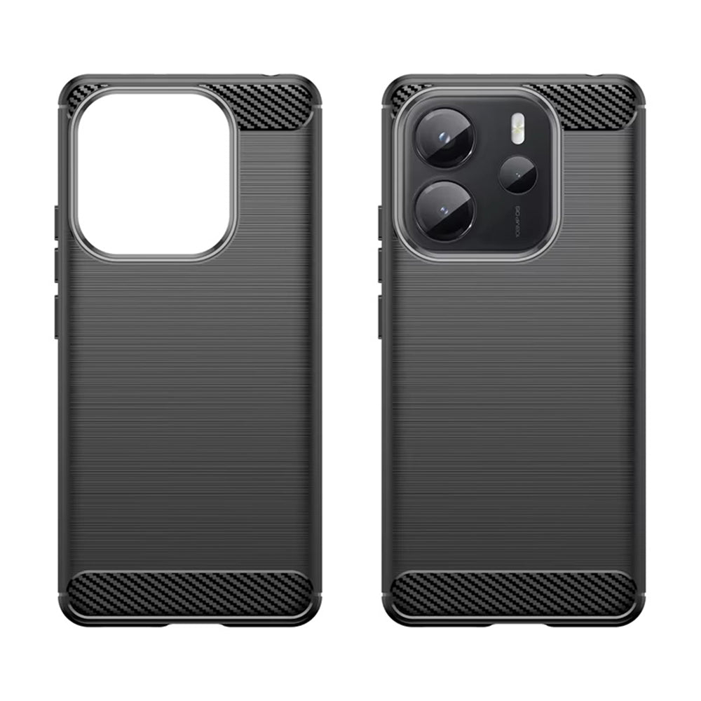 Custodia per Xiaomi Redmi Note 14 4G (Standard), Techsuit, Carbonio, Nera