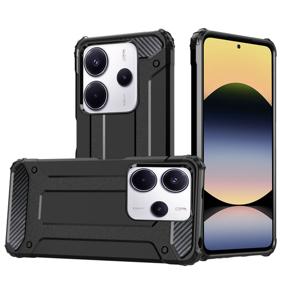 Custodia per Xiaomi Redmi Note 14 4G (Standard), Techsuit, Hybrid Armor, Nera