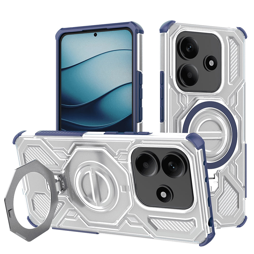 Custodia per Xiaomi Redmi Note 14 5G, Techsuit, Carbon Shield Pro, Blu