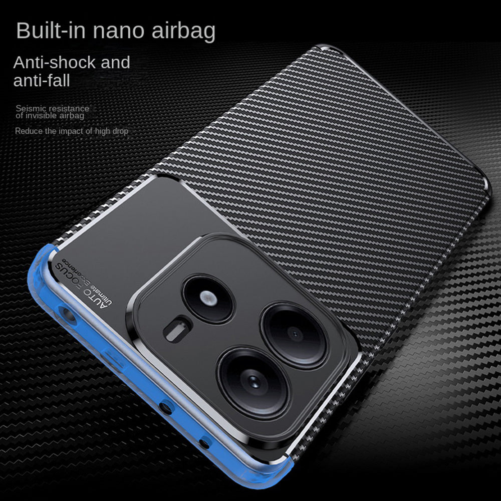 Custodia per Xiaomi Redmi Note 14 5G, Techsuit, CarbonFiber, Nera