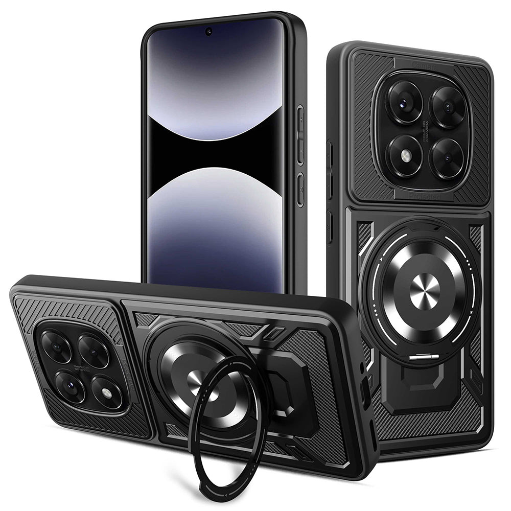 Custodia per Xiaomi Redmi Note 14 Pro+ 5G / Note 14 Pro 5G / Poco X7, Techsuit, RuggedCam, Nera