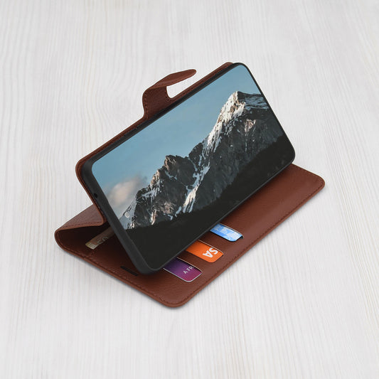 Étui pour Xiaomi Redmi Note 15 Pro 5G, Techsuit, Leather Folio, Marron