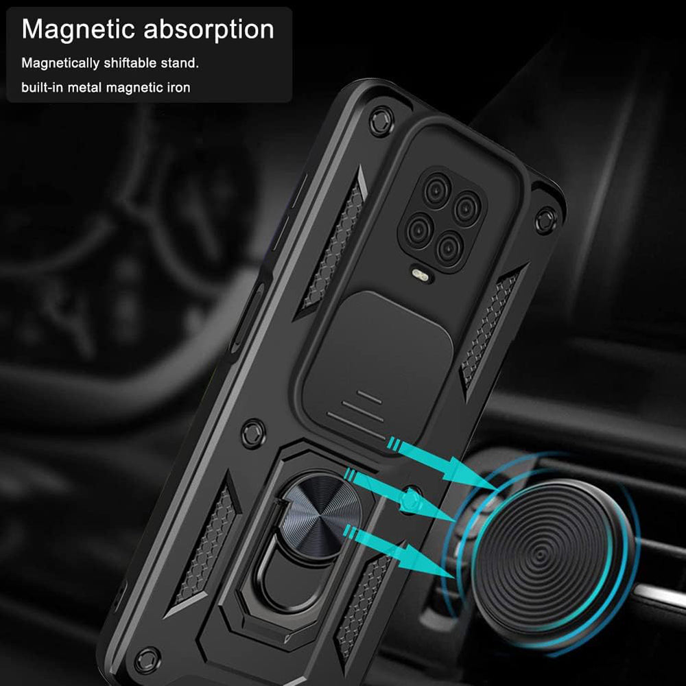 Custodia per Xiaomi Redmi Note 9S / Note 9 Pro / Note 9 Pro Max, Techsuit, CamShield, Nera