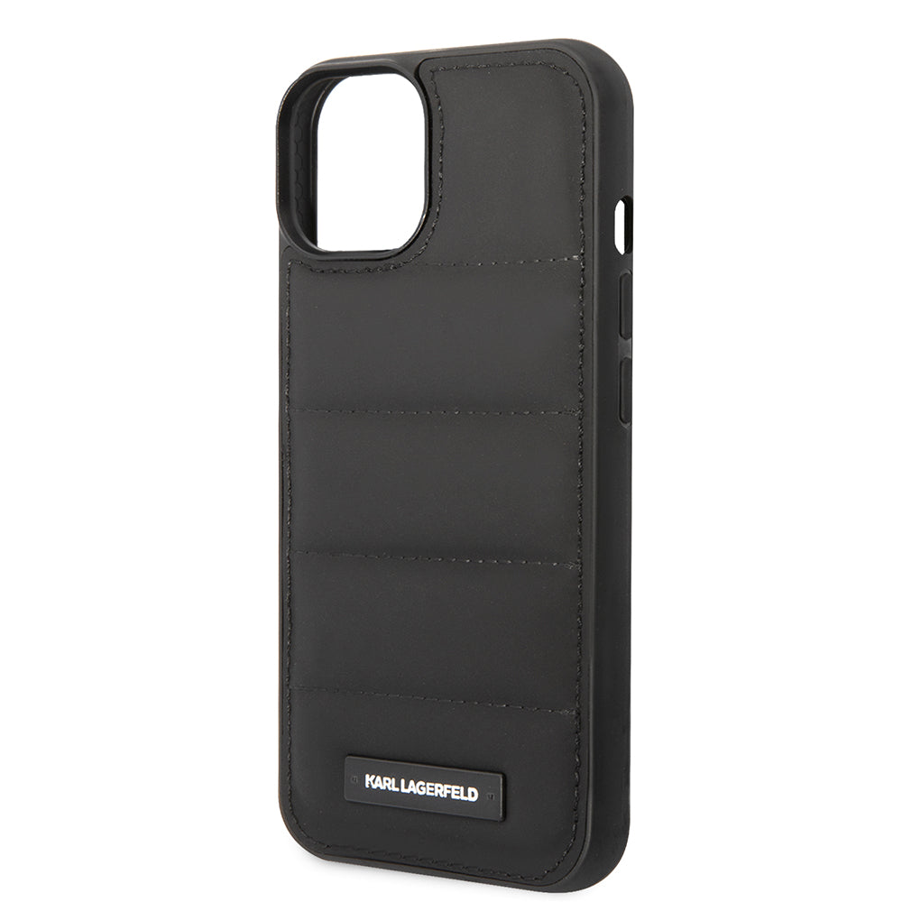 Custodia per Apple iPhone 14 Plus, Karl Lagerfeld, Quilted Puffy Metal Logo, Nera