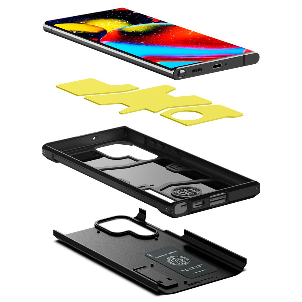 Custodia per Samsung Galaxy S22 Ultra 5G S908, Spigen, Tough Armor, Nera ACS03923