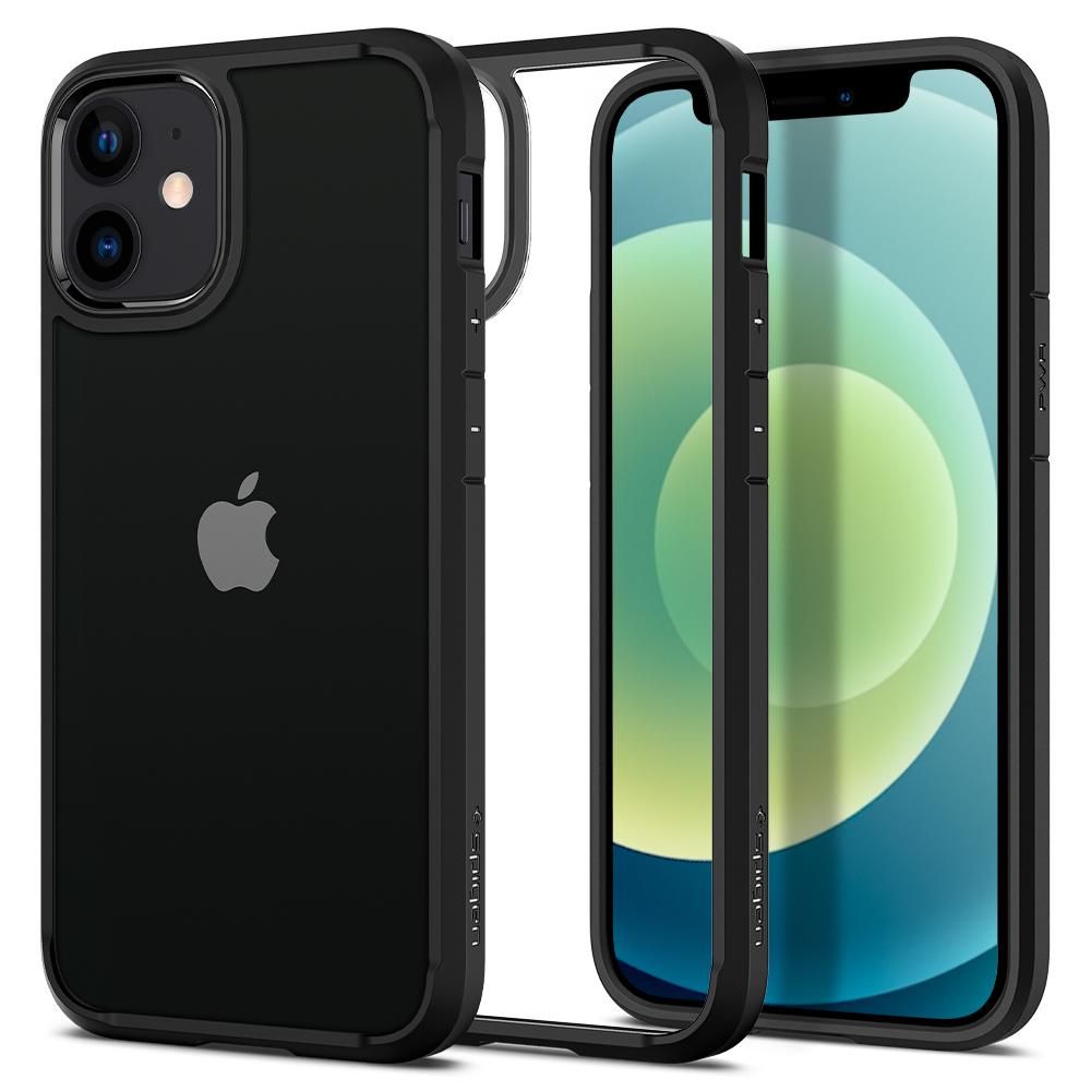 Custodia per Apple iPhone 12 / 12 Pro, Spigen, Ultra Hybrid, Nera ACS01703