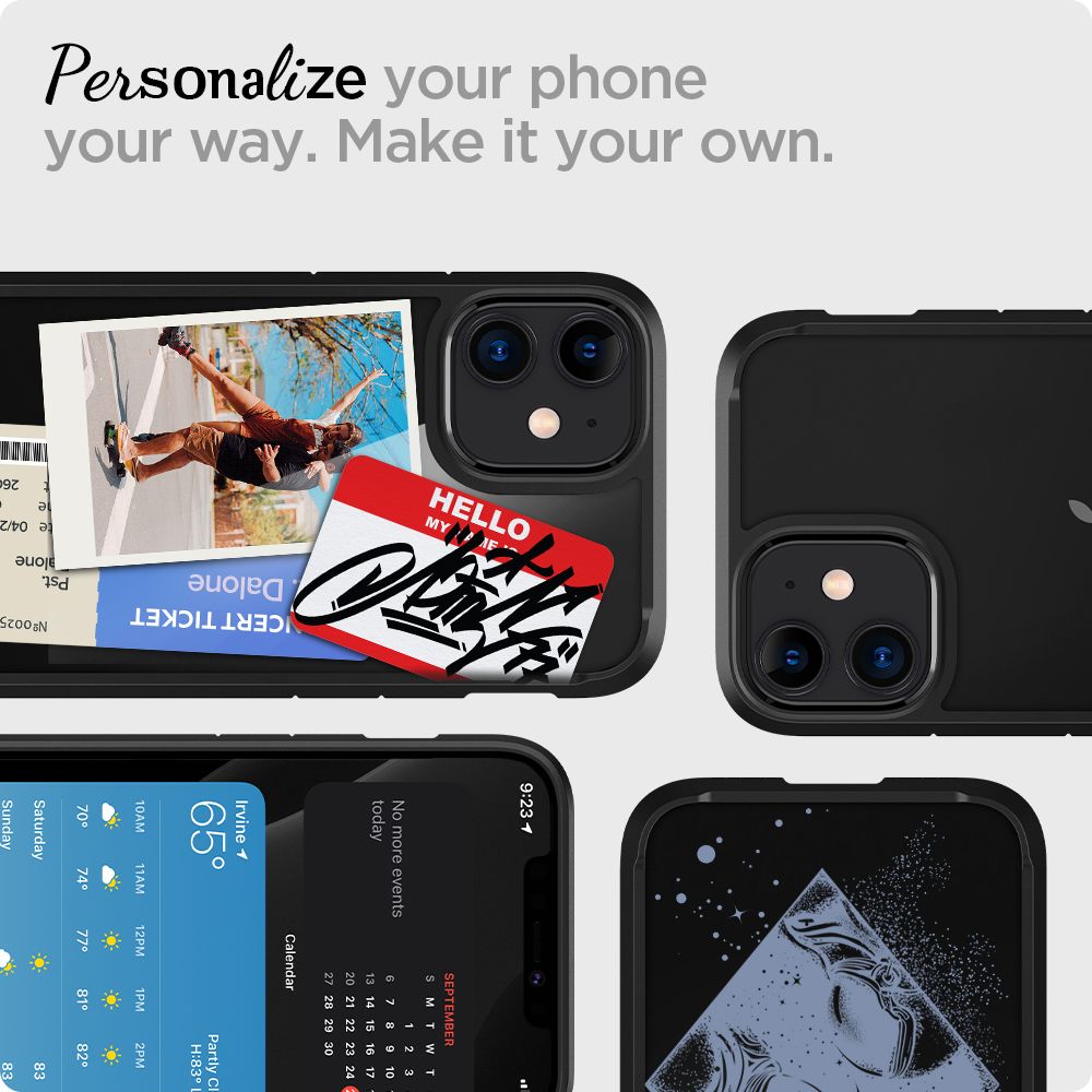 Custodia per Apple iPhone 12 / 12 Pro, Spigen, Ultra Hybrid, Nera ACS01703