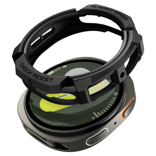 Spigen Rugged Armor Hülle für Samsung Galaxy Watch8 40mm, Schwarz ACS10004