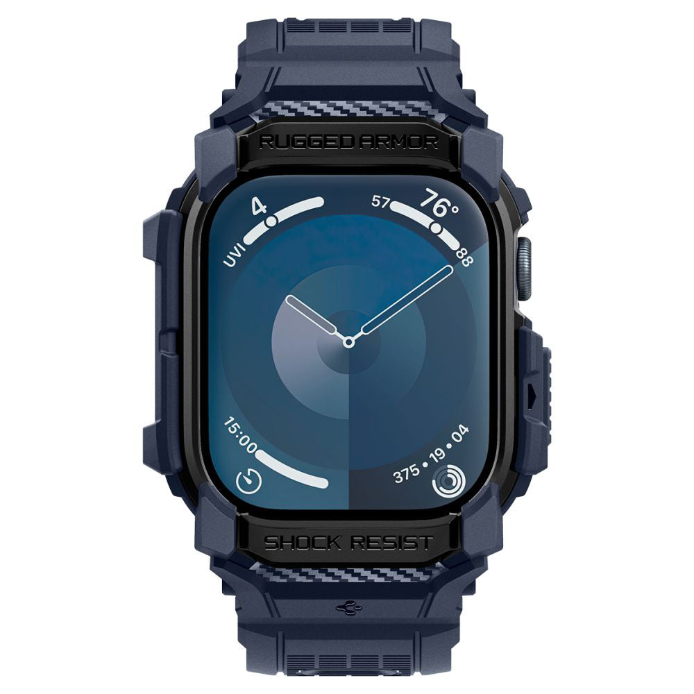 Custodia Spigen Rugged Armor Pro per Apple Watch Series 10 46mm, Blu Navy