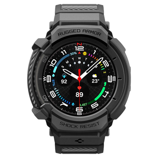 Spigen Rugged Armor Pro Hülle für Samsung Galaxy Watch8 Classic, Mattschwarz ACS10013