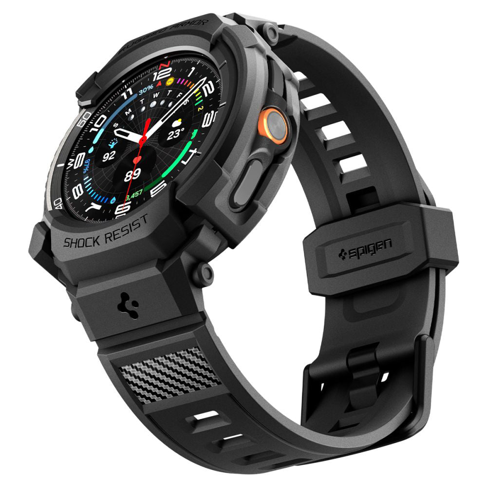 Custodia Spigen Rugged Armor Pro per Samsung Galaxy Watch8 Classic, Nera Opaca ACS10013
