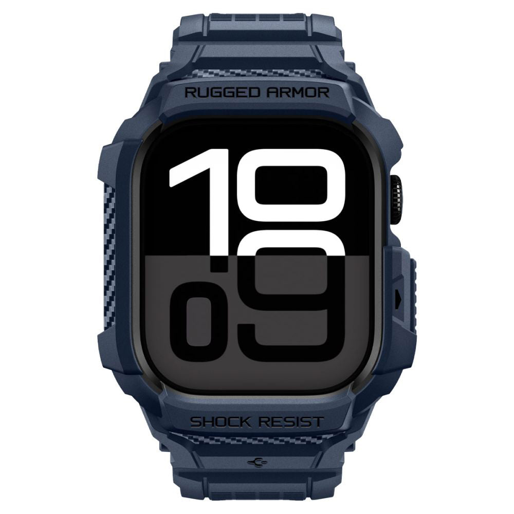 Étui Spigen Rugged Armor Pro V2 pour Apple Watch Series 10 / 11 42mm, Bleu Marine ACS10495