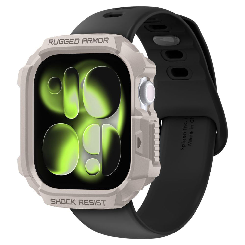 Custodia Spigen Rugged Armor V2 per Apple Watch Series 10 / 11 42mm, Beige ACS10493