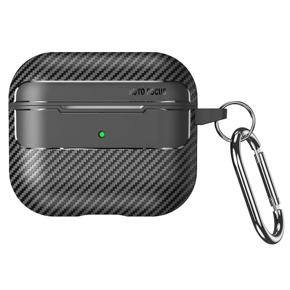 Custodia Techsuit CarbonFiber per Apple AirPods 3, Nera