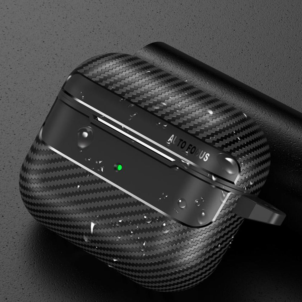 Custodia Techsuit CarbonFiber per Apple AirPods 3, Nera