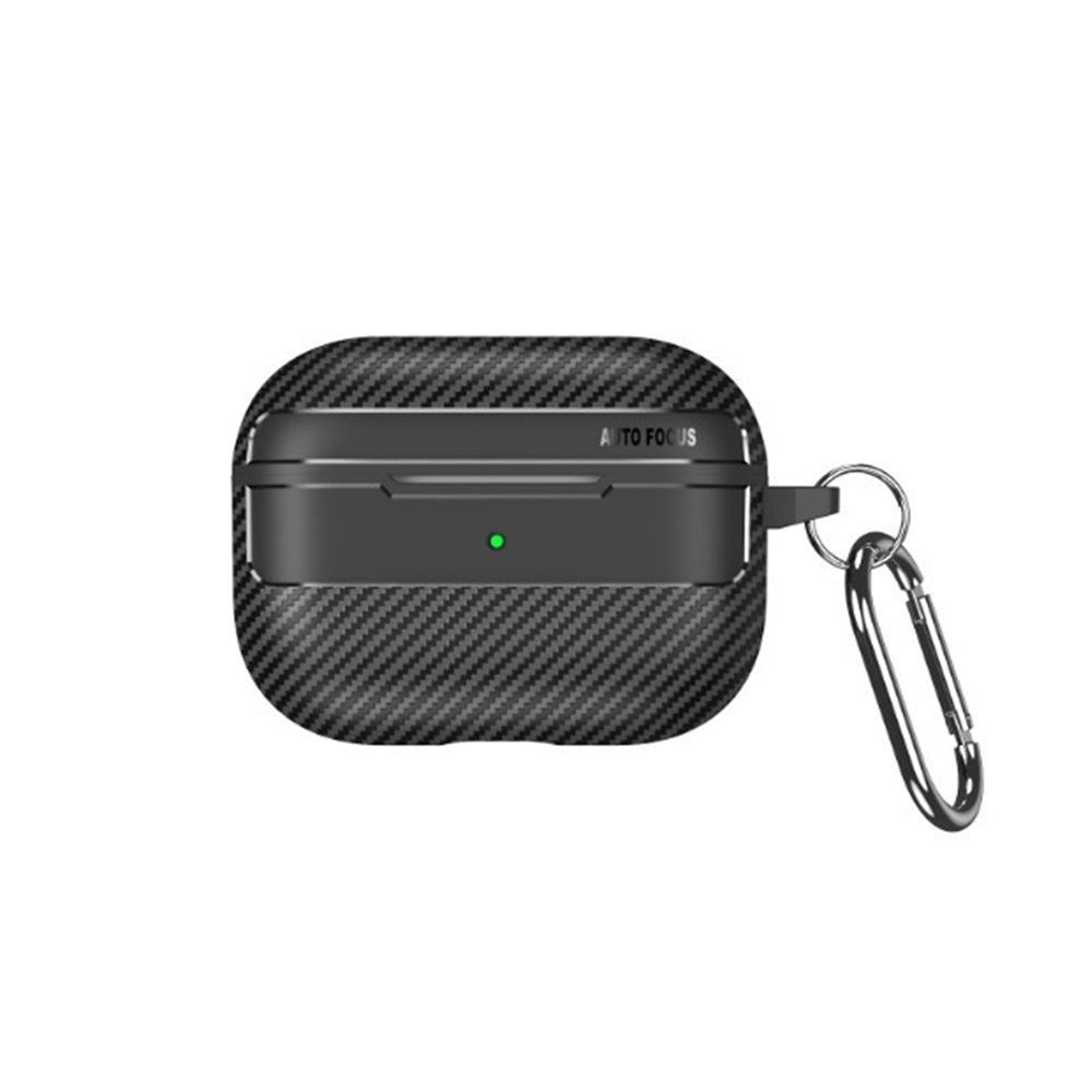 Custodia Techsuit CarbonFiber per Apple AirPods 4, Nera
