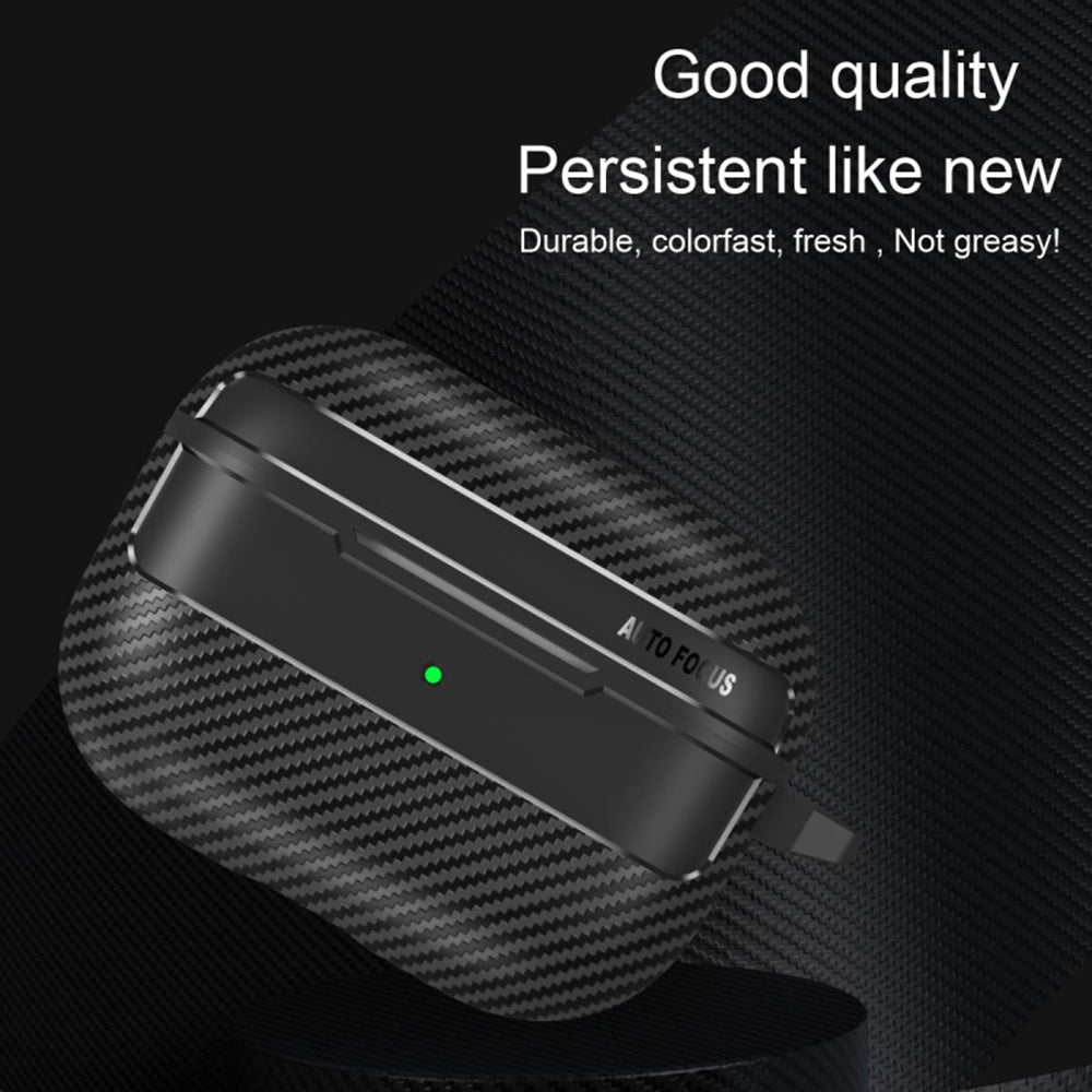 Custodia Techsuit CarbonFiber per Apple AirPods Pro 3, Nera