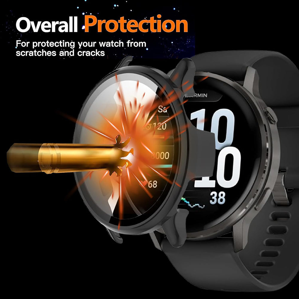 Custodia Techsuit Defense360 Pro per Garmin Venu 4 45mm, Nera