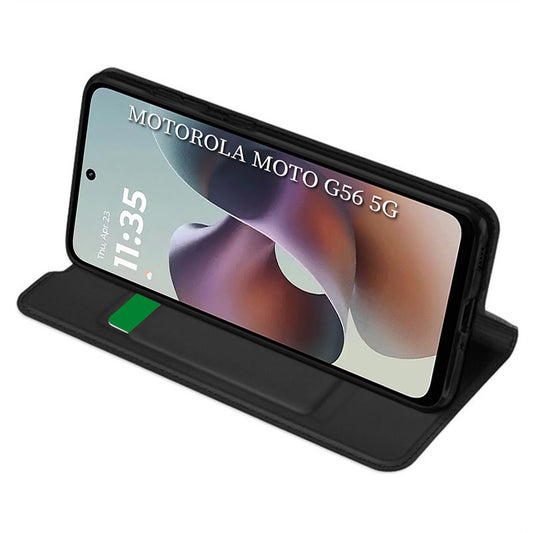 Coque pour Motorola Moto G56, Techsuit, Magskin Book, Noire