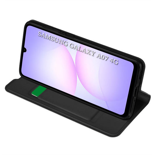 Coque pour Samsung Galaxy A07 4G A075, Techsuit, Magskin Book, Noire